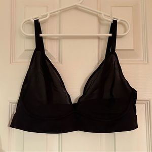 Aerie Smoothez Black Mesh Bralette with Adjustable Straps